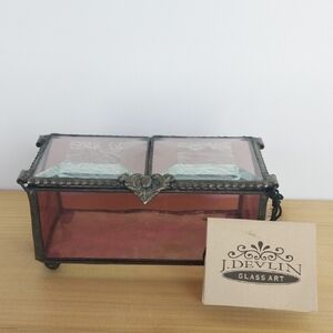 J. Devlin Glass Art Pink Jewelry Box